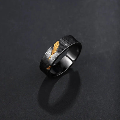 Viking Rune Ring – Dark Storm Lightning Gothic Punk Adjustable Statement