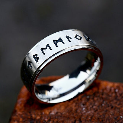 Viking Rune Ring – Futhark Norse Odin Gothic Punk Statement for Alternative Styling