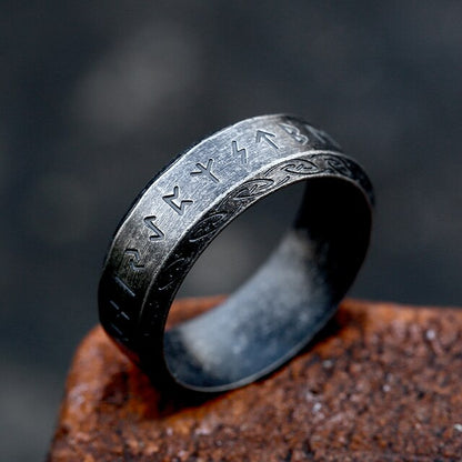 Viking Rune Ring – Futhark Norse Odin Gothic Punk Statement for Alternative Styling