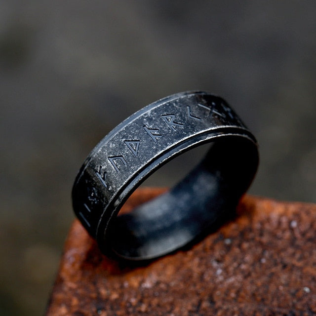 Viking Rune Ring – Futhark Norse Odin Gothic Punk Statement for Alternative Styling