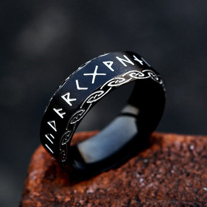 Viking Rune Ring – Futhark Norse Odin Gothic Punk Statement for Alternative Styling