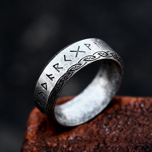 Viking Rune Ring – Futhark Norse Odin Gothic Punk Statement for Alternative Styling