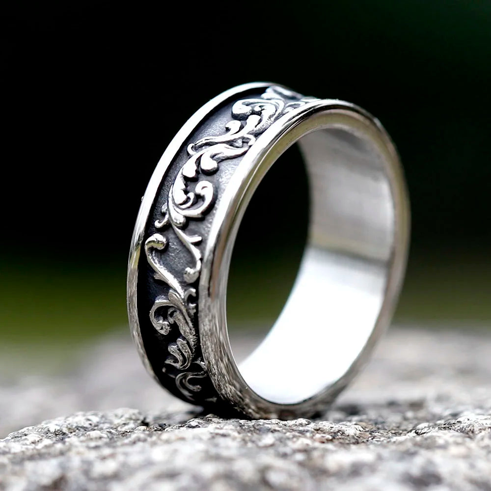Viking Rune Ring – Punk with Gothic Spindrift Wave Biker Statement