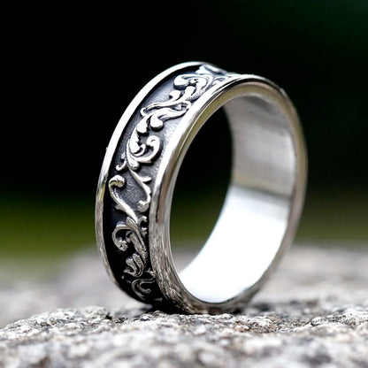 Viking Rune Ring – Punk with Gothic Spindrift Wave Biker Statement