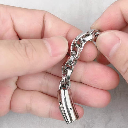 Vintage Dragon Bracelet – Six-Character Mantra with Twisted Bone Titanium Steel