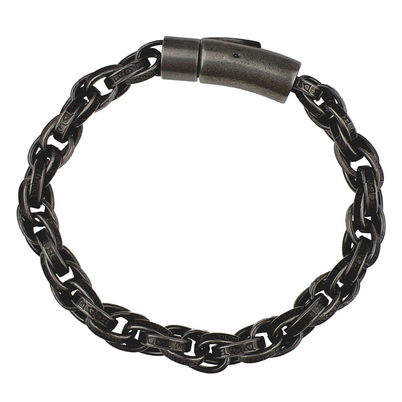 Vintage Dragon Bracelet – Six-Character Mantra with Twisted Bone Titanium Steel