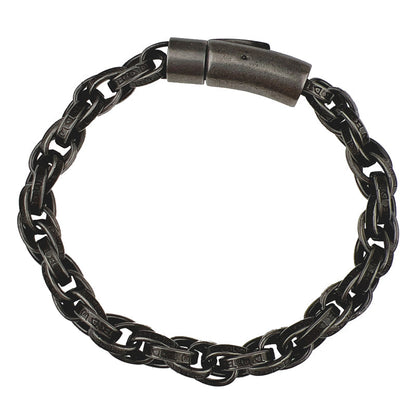 Vintage Dragon Bracelet – Six-Character Mantra with Twisted Bone Titanium Steel