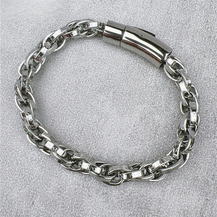 Vintage Dragon Bracelet – Six-Character Mantra with Twisted Bone Titanium Steel