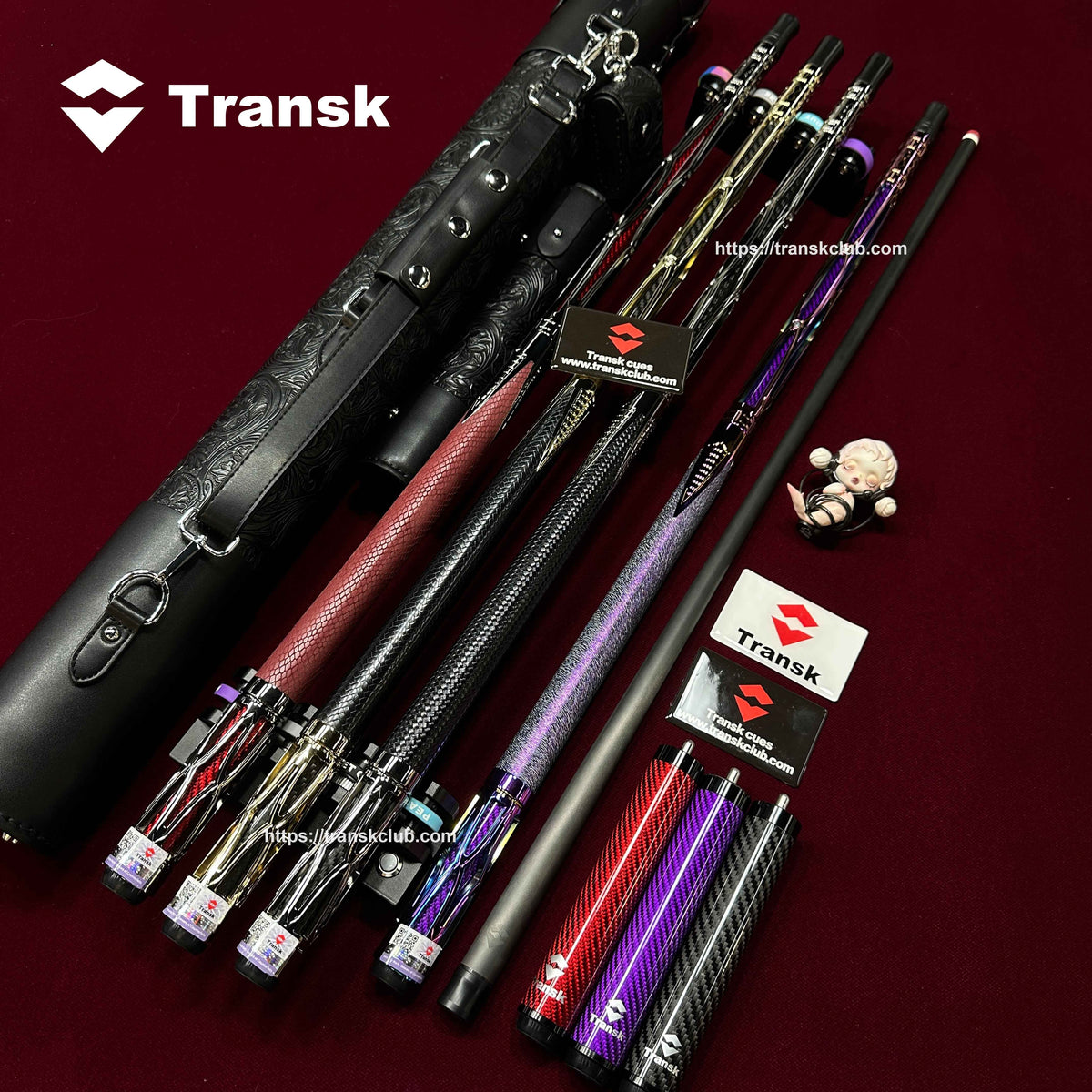 Transk Metal Carbon Fiber Pool Cue Case Set - 10.5/11.8/12.5mm Tip, Adjustable Weight, Gold/Red/Purple Options, Professional Billiard Stick for Advanced Players