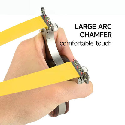 Wrist Brace Slingshot – Rocket with Wooden Handle Steel Fork with Fiber Optic Sight