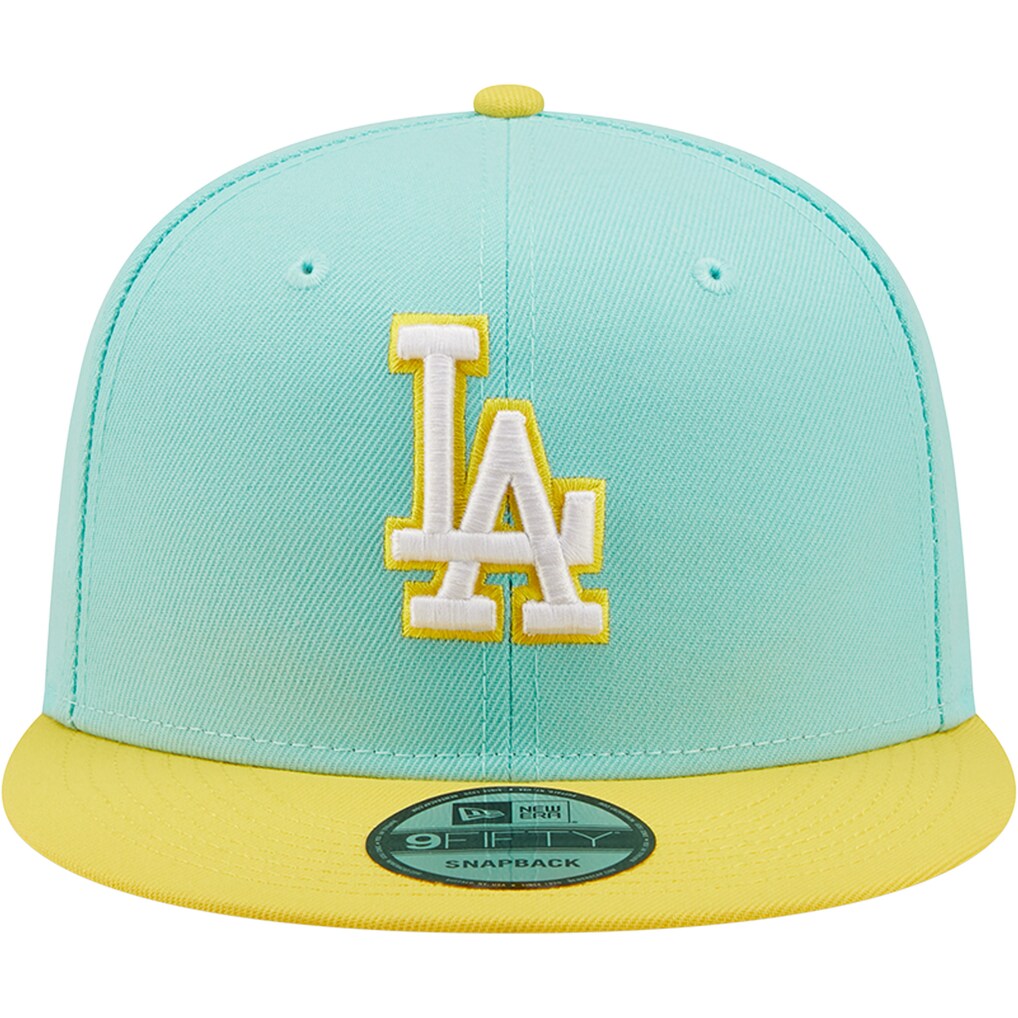 New Era  Los Angeles Dodgers Color Pack Two-Tone 9FIFTY Snapback Hat-Turquoise/Yellow