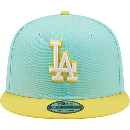 New Era  Los Angeles Dodgers Color Pack Two-Tone 9FIFTY Snapback Hat-Turquoise/Yellow