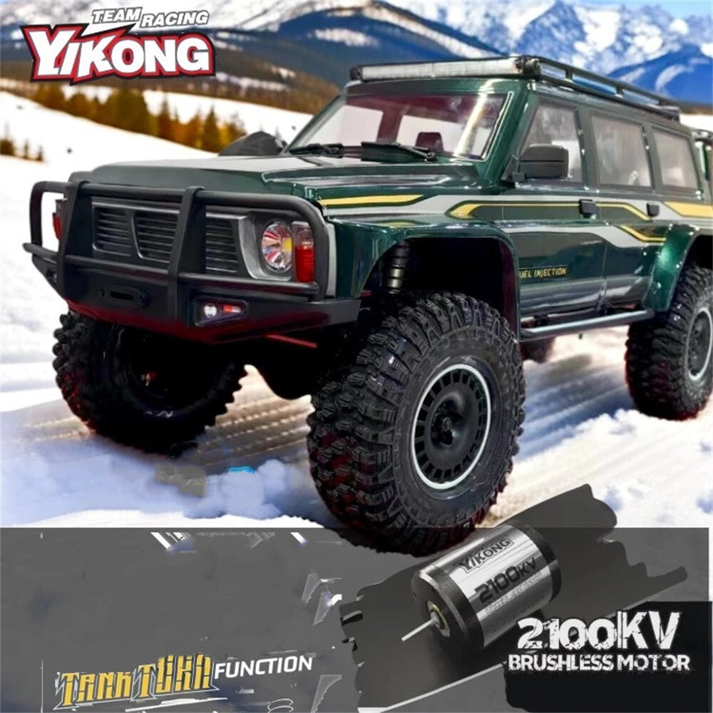 YIKONG YK4107 PRO Brushless 1/10 4WD RC Car Rock Crawler Two Speed Differential Lock LCG Chassis Tank Turn LED Lights Off-Road Climbing Truck