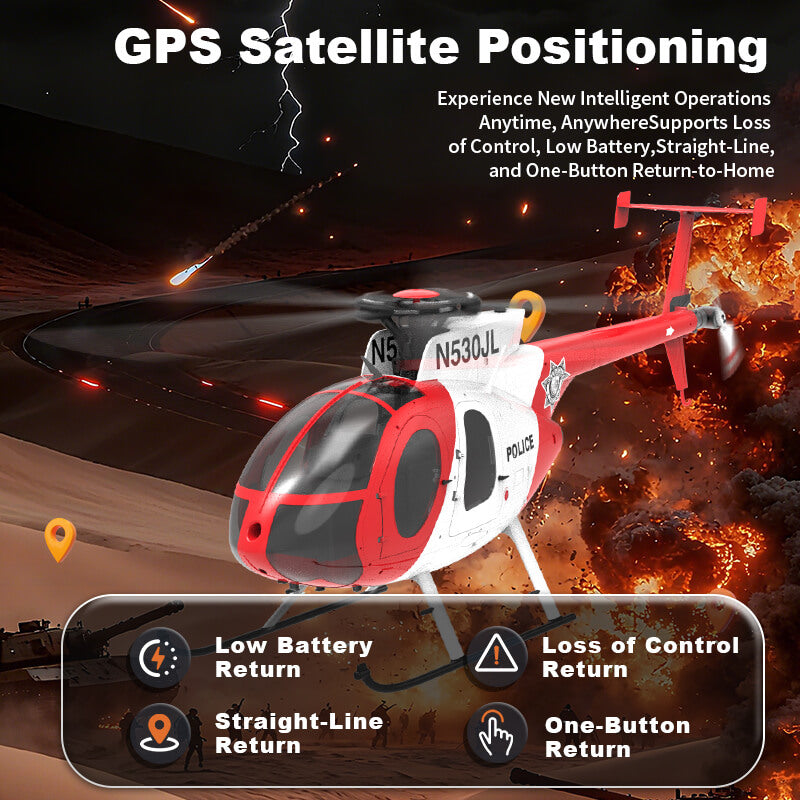YUXIANG F119S MD-500 Bird RC Helicopter GPS Altitude Hold Optical Flow Brushless 3D Stunt RTF
