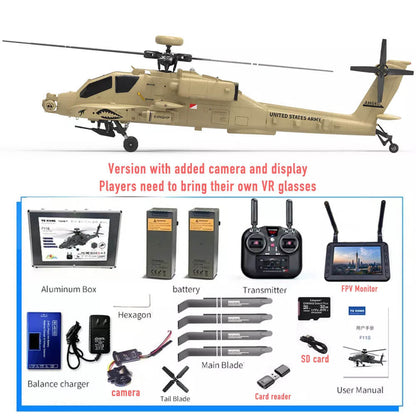 YUXIANG F11H Apache RC Helicopter GPS Brushless 3D Stunt Altitude Hold Optical Flow Positioning RTF