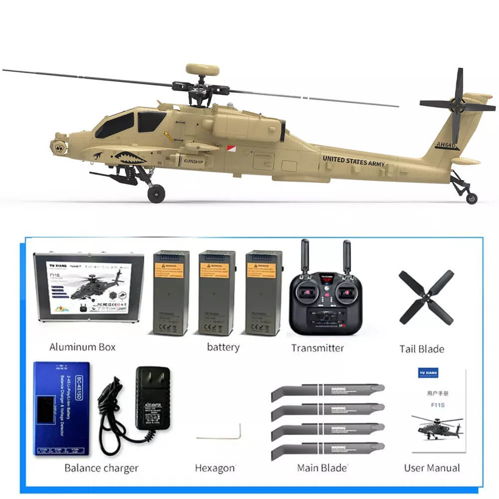 YUXIANG F11H Apache RC Helicopter GPS Brushless 3D Stunt Altitude Hold Optical Flow Positioning RTF