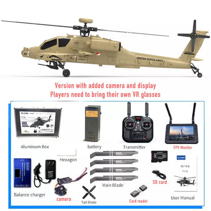 YUXIANG F11H Apache RC Helicopter GPS Brushless 3D Stunt Altitude Hold Optical Flow Positioning RTF