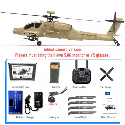 YUXIANG F11H Apache RC Helicopter GPS Brushless 3D Stunt Altitude Hold Optical Flow Positioning RTF