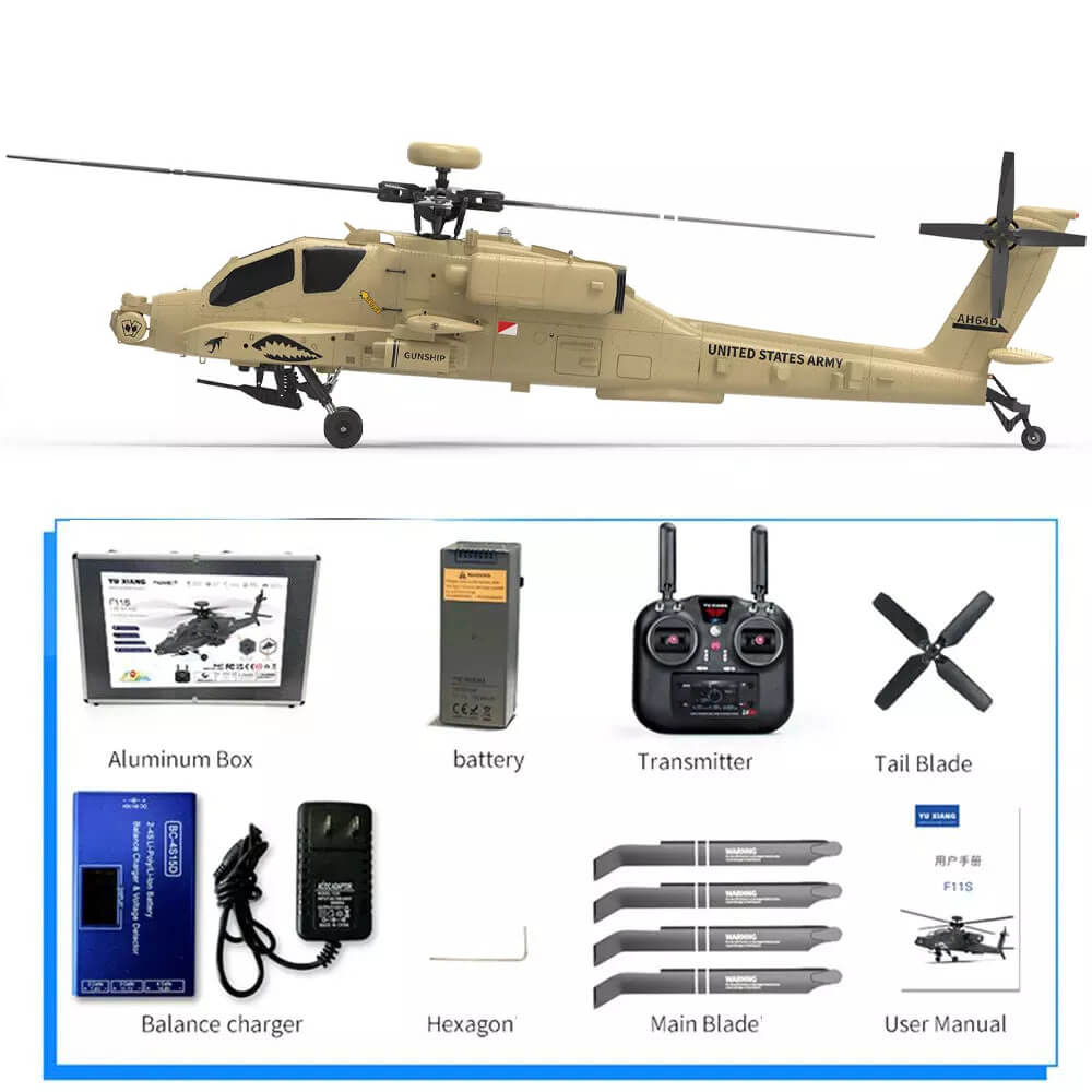 YUXIANG F11H Apache RC Helicopter GPS Brushless 3D Stunt Altitude Hold Optical Flow Positioning RTF