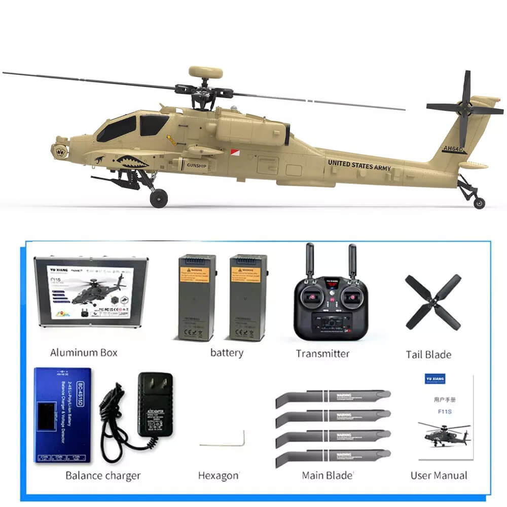 YUXIANG F11H Apache RC Helicopter GPS Brushless 3D Stunt Altitude Hold Optical Flow Positioning RTF